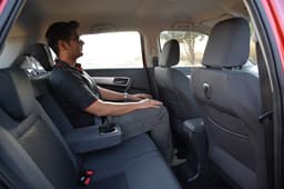 The Brezza's cabin is spacious with the rear seats offering adequate knee room and space enough to sit three abreast.